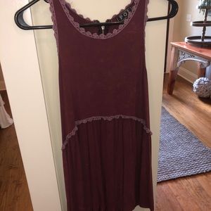 POL maroon scallop trimmed shirt